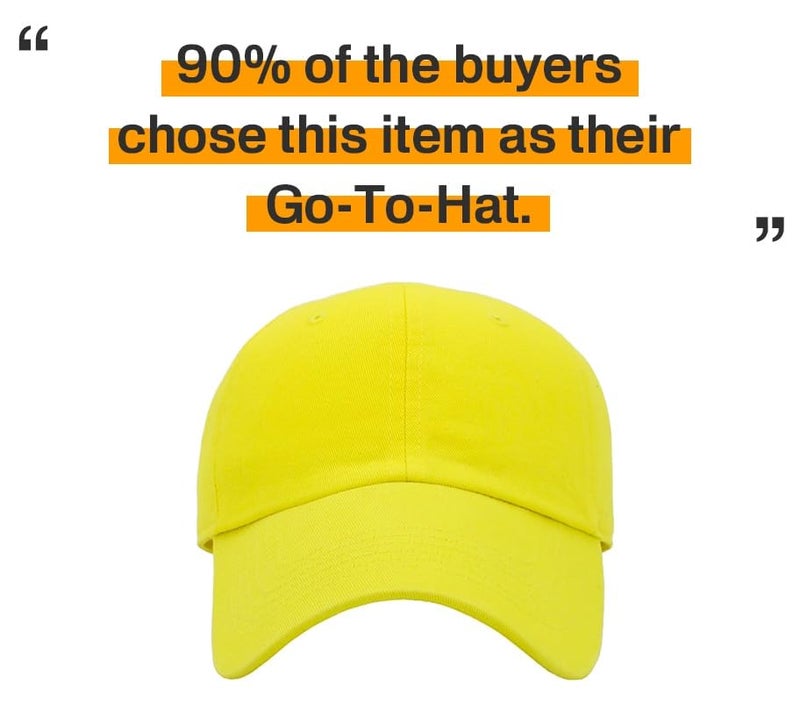 KBETHOS KB-Low Classic Cotton Dad Hat Adjustable Unconstructed Plain Cap - Yellow, One Size - Image 5